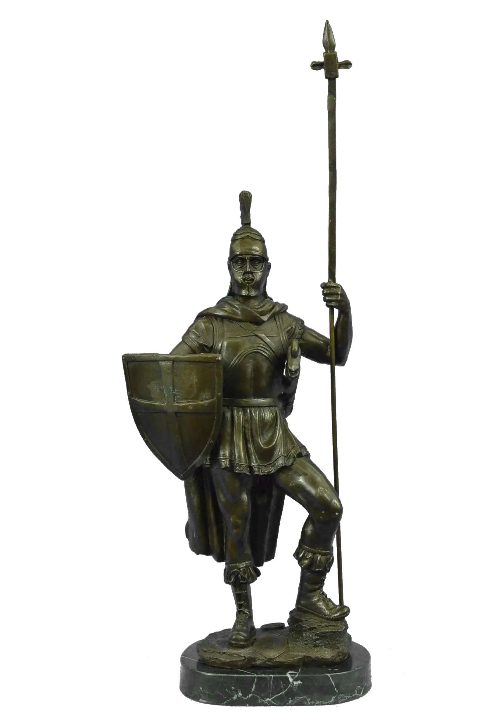 Bronze Sculpture Roman Warrior with Armor Bronze Sculpture Statue Figurine Deco