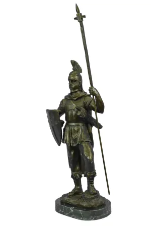 Bronze Sculpture Roman Warrior with Armor Bronze Sculpture Statue Figurine Deco