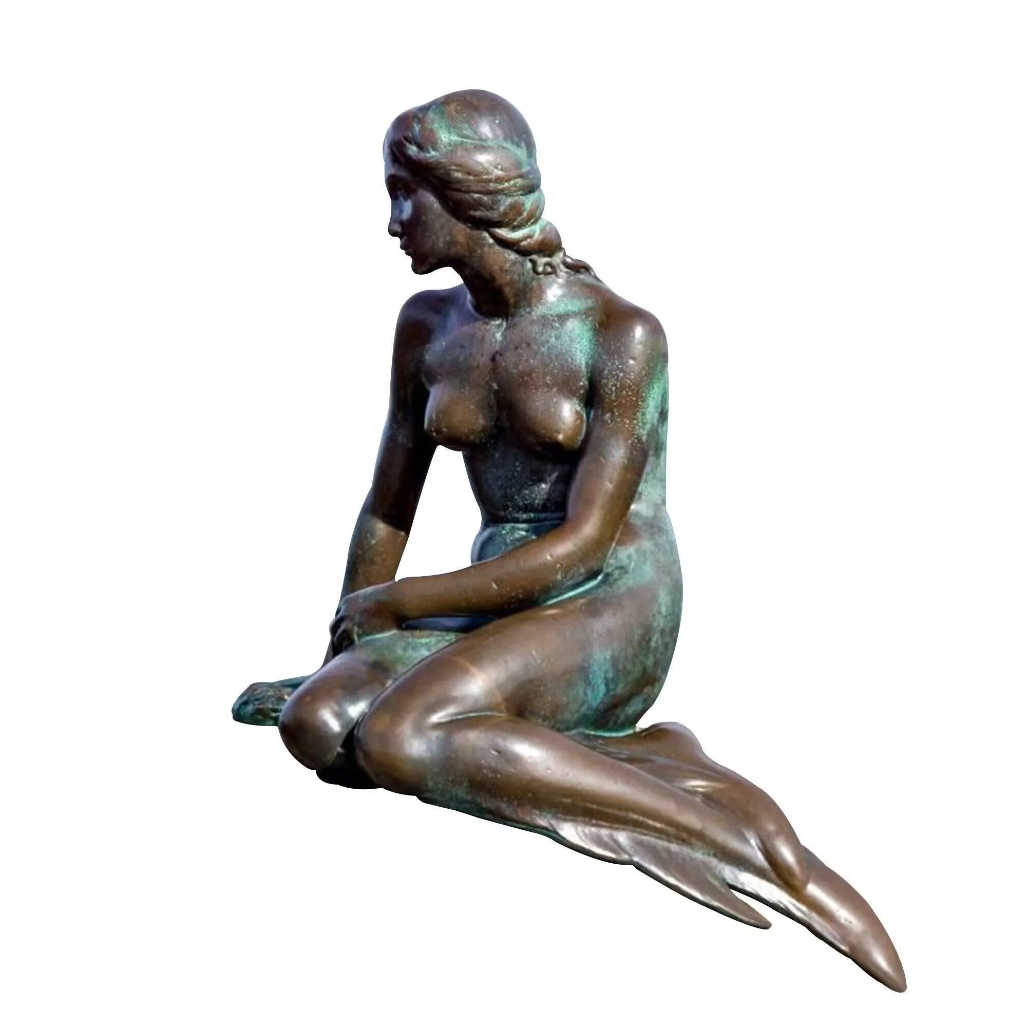 FINEST Garden Statues Mermaid Princess Bronze Statue for Outdoor Decoration FB-026