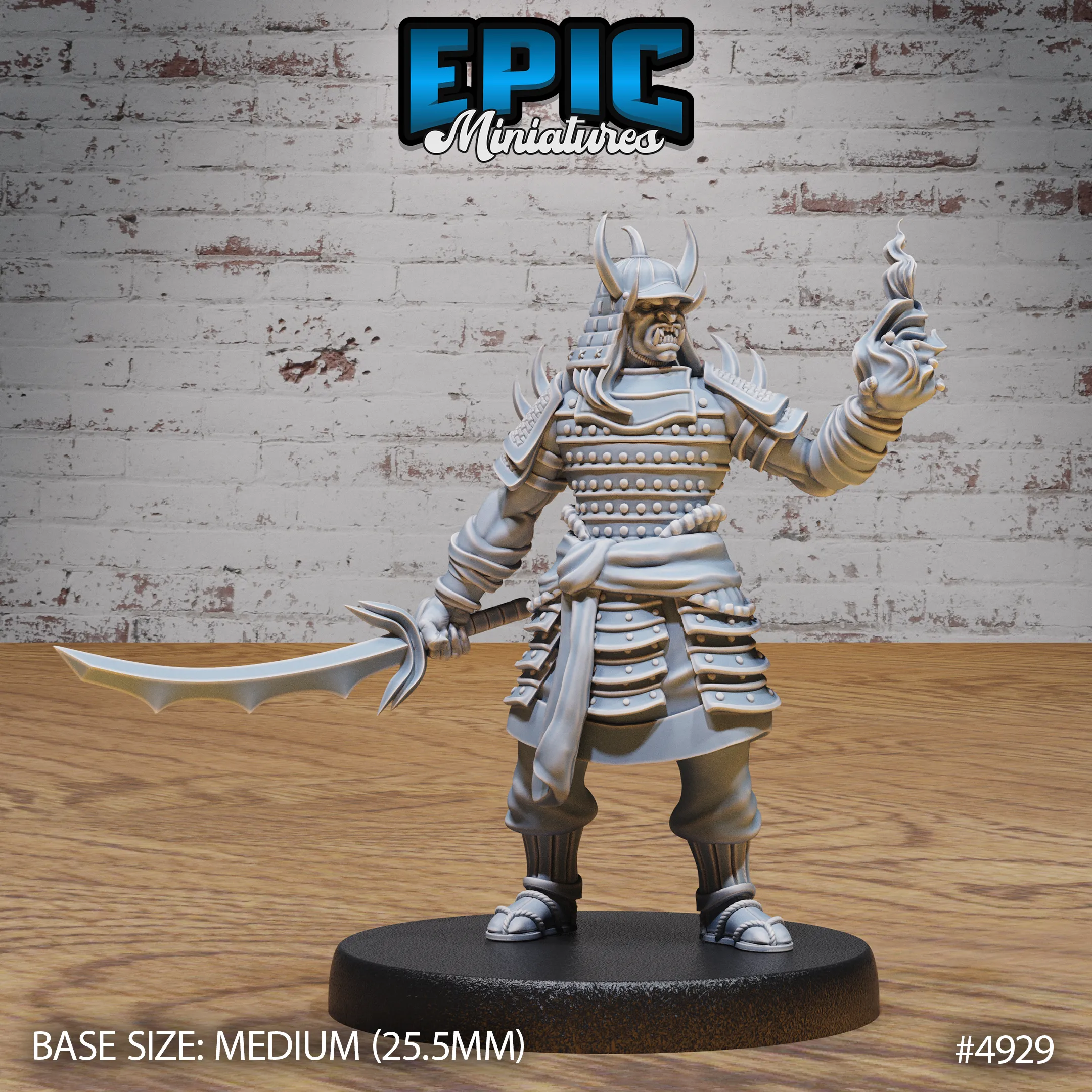 Oni Samurai #4929-#4931 | Epic Miniatures | D&D Tabletop Miniature | Fierce Demon Warrior for Fantasy Roleplaying