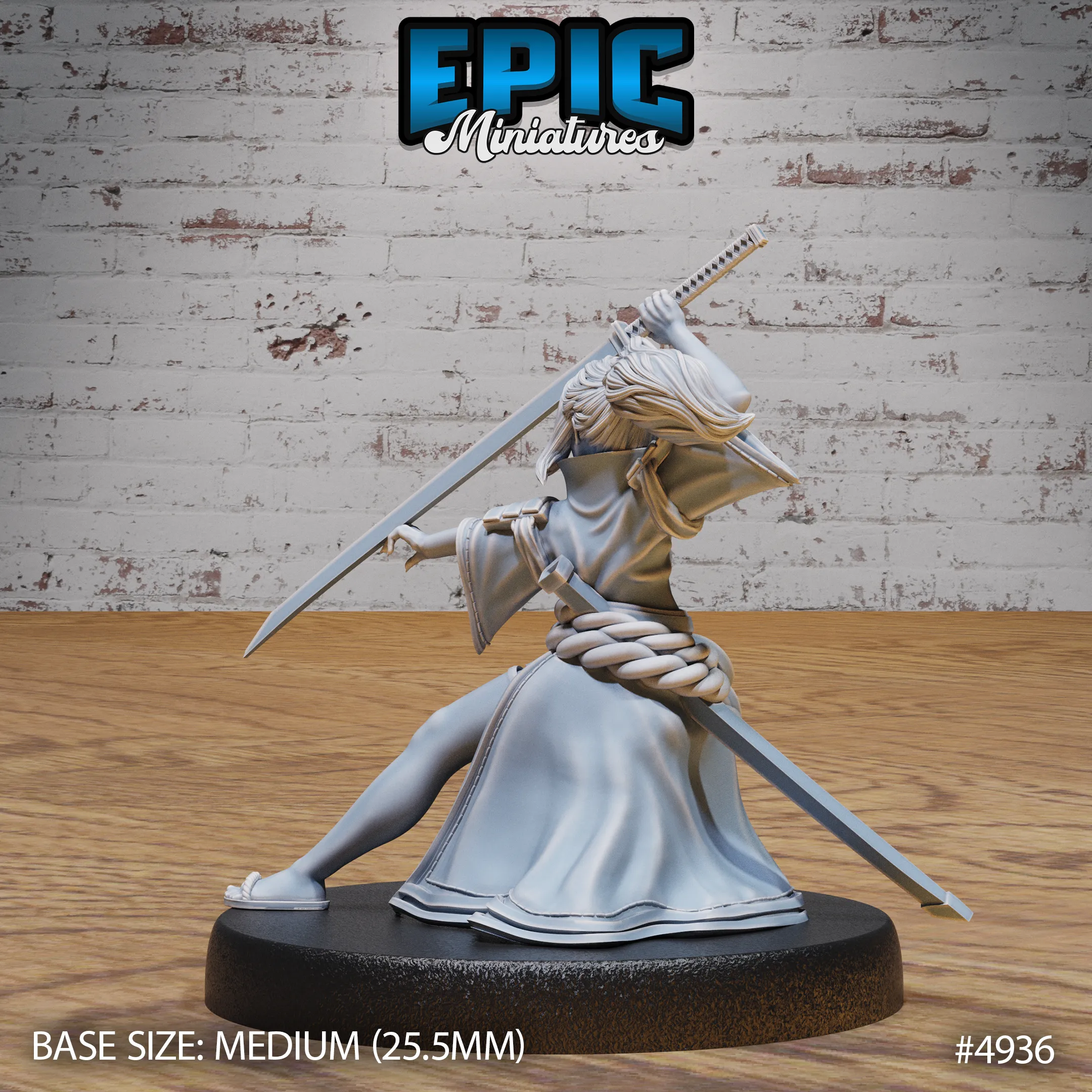 Samurai Woman #4935-#4937 | Epic Miniatures | D&D Tabletop Miniature | Elegant and Fierce Warrior for Fantasy Roleplaying