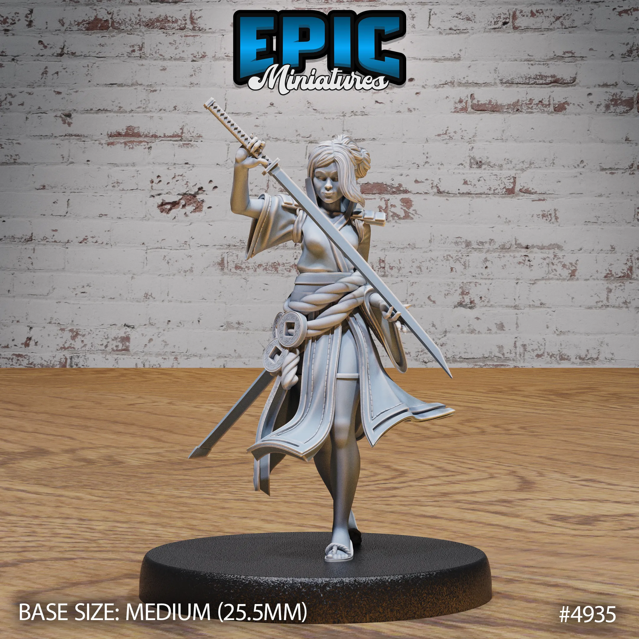 Samurai Woman #4935-#4937 | Epic Miniatures | D&D Tabletop Miniature | Elegant and Fierce Warrior for Fantasy Roleplaying