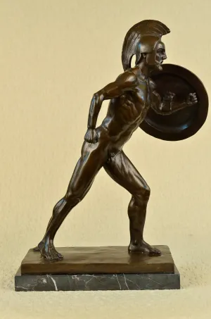 Signed French Artist Pierre Tough Brave Nude Roman Warrior Bronze Sculpture SALE