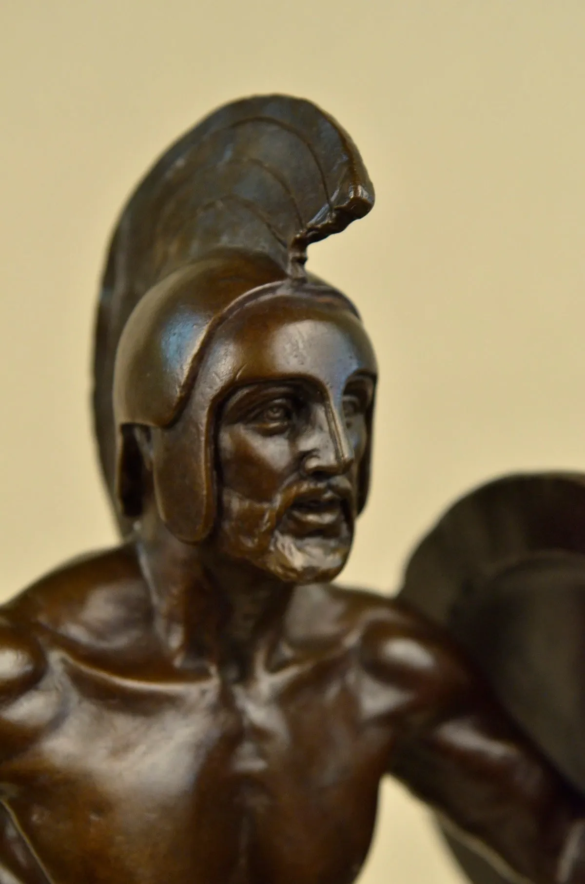 Signed French Artist Pierre Tough Brave Nude Roman Warrior Bronze Sculpture SALE