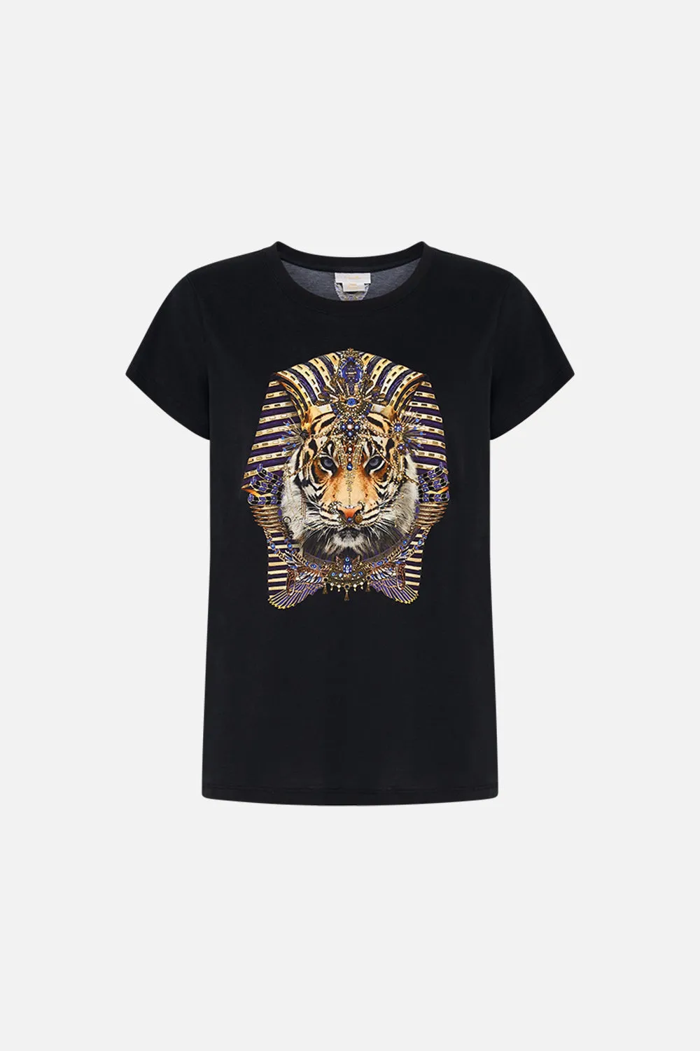 SLIM FIT ROUND NECK T-SHIRT - BLACK MY FAIR PHARAOH