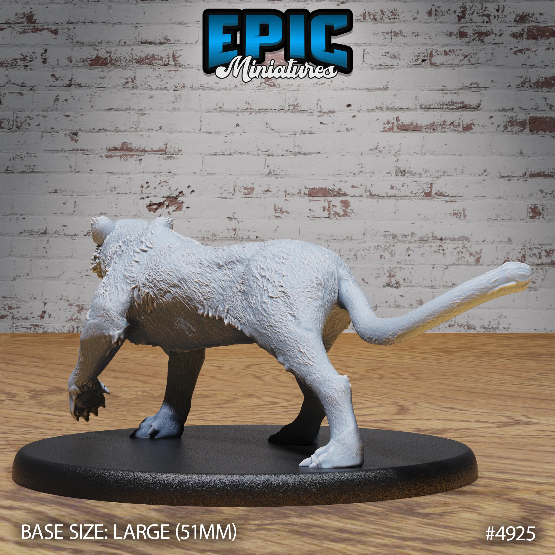 Tiger #4924-#4925 | Epic Miniatures | D&D Tabletop Miniature | Fierce Animal Companion or Beast Encounter