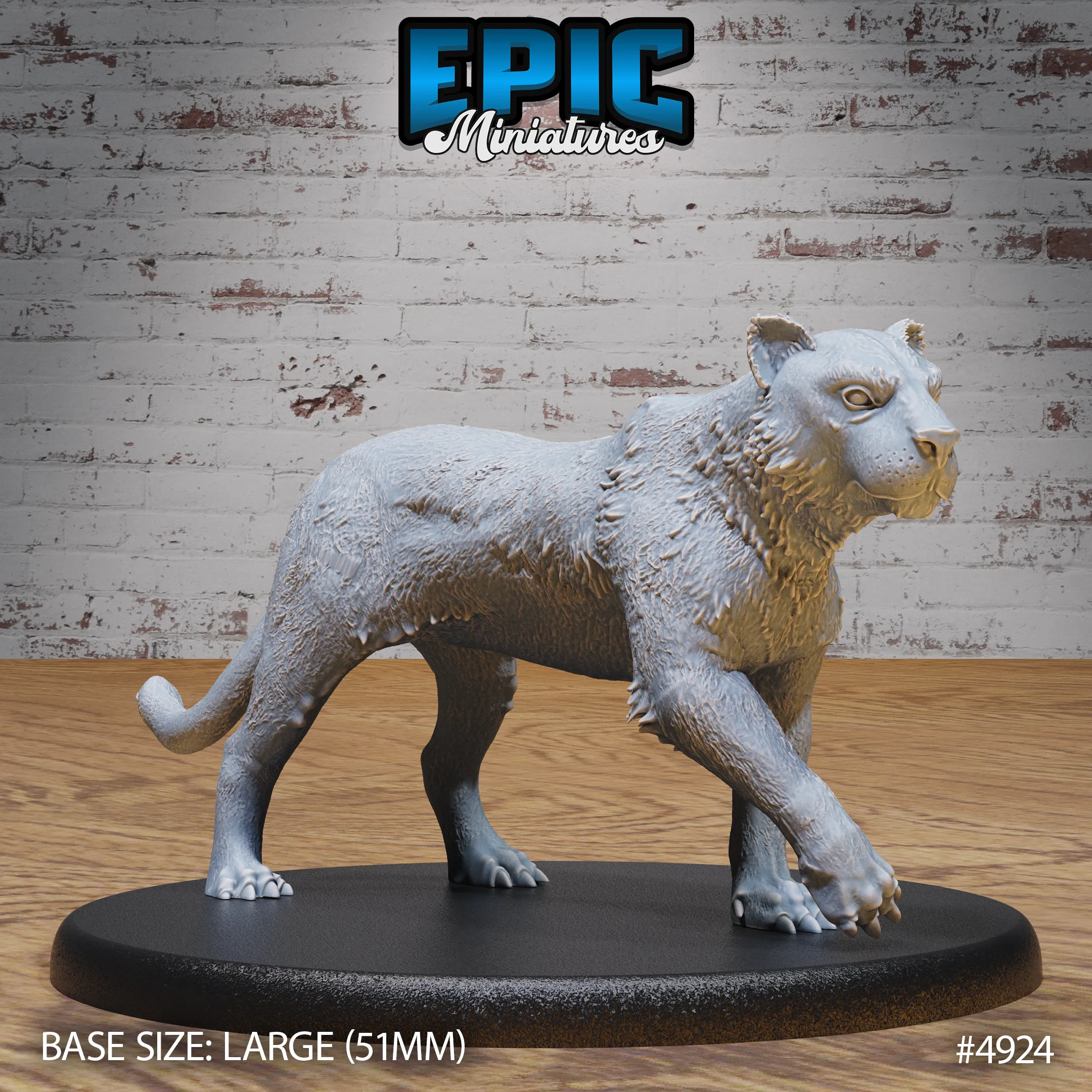 Tiger #4924-#4925 | Epic Miniatures | D&D Tabletop Miniature | Fierce Animal Companion or Beast Encounter